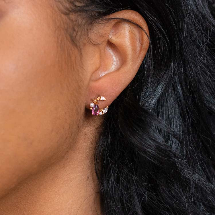 Aurora Moon & Star Studs