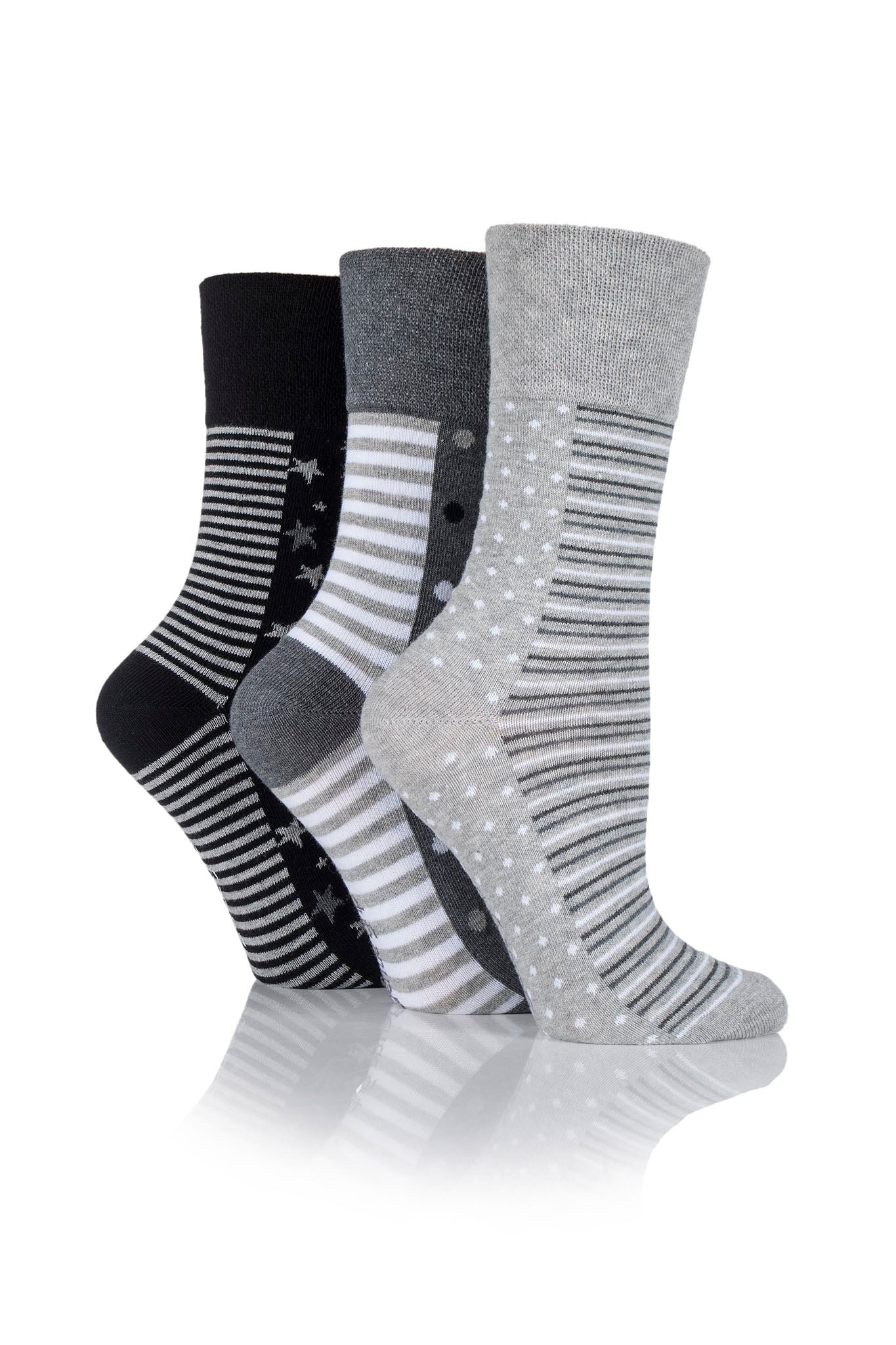 Women's Stripe/Dot/Star Multi Crew Sock