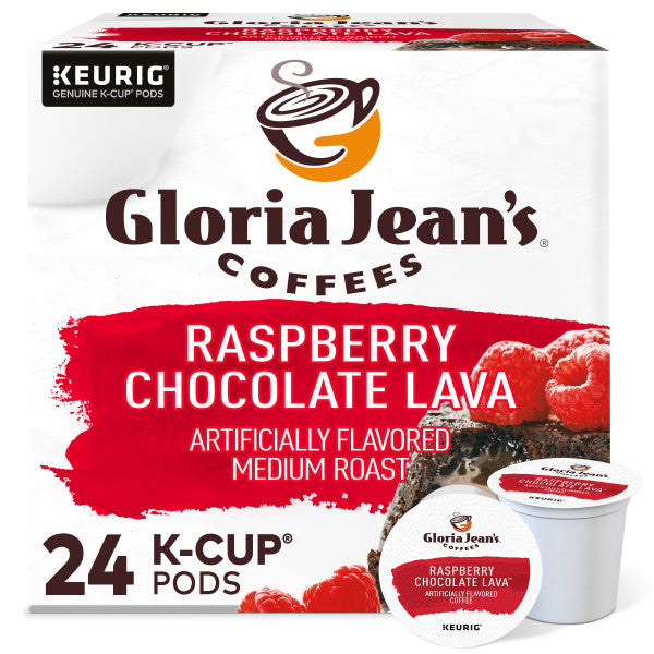 Gloria Jean's Raspberry Chocolate Lava K-Cups, Medium Roast – 24 Count