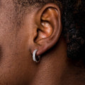 GLD Micro Double Row Extra Small Huggie Hoop Earrings in White Gold