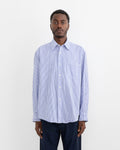 Gio Shirt in Crushed Cotton Blue Stripe