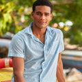 Portofino Featherweight Printed Short Sleeve - Celestial Blue Print