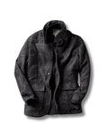 Bogie Wool Herringbone Car Coat - Charcoal