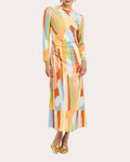 Gabriella Abstract Crepe Jersey Midi Dress