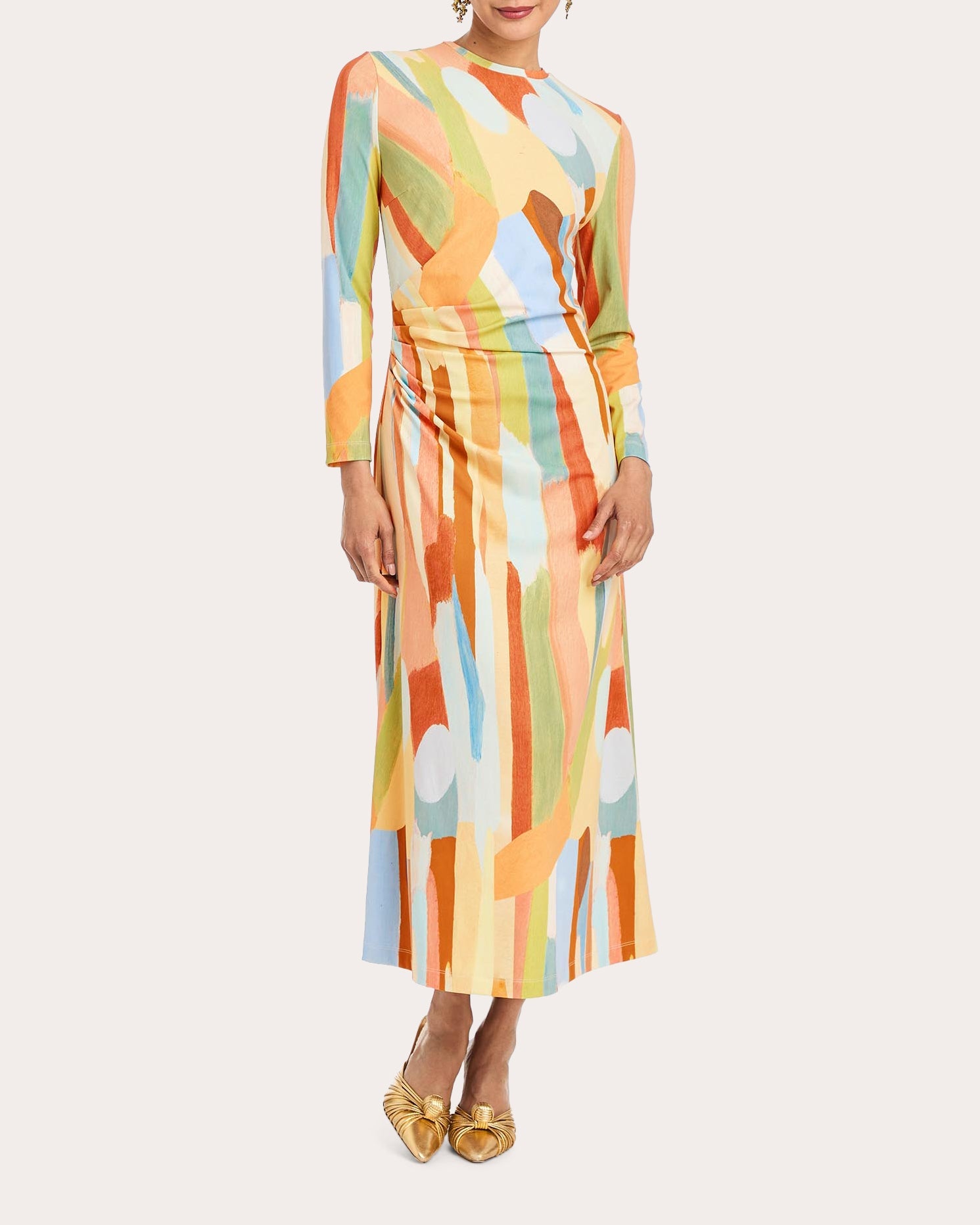 Gabriella Abstract Crepe Jersey Midi Dress