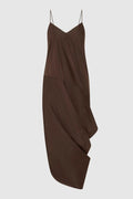 Paper Taffeta Drape Dress in Mocha