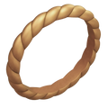 Antique Gold Braided Slim Silicone Ring, Stackable Thin Band