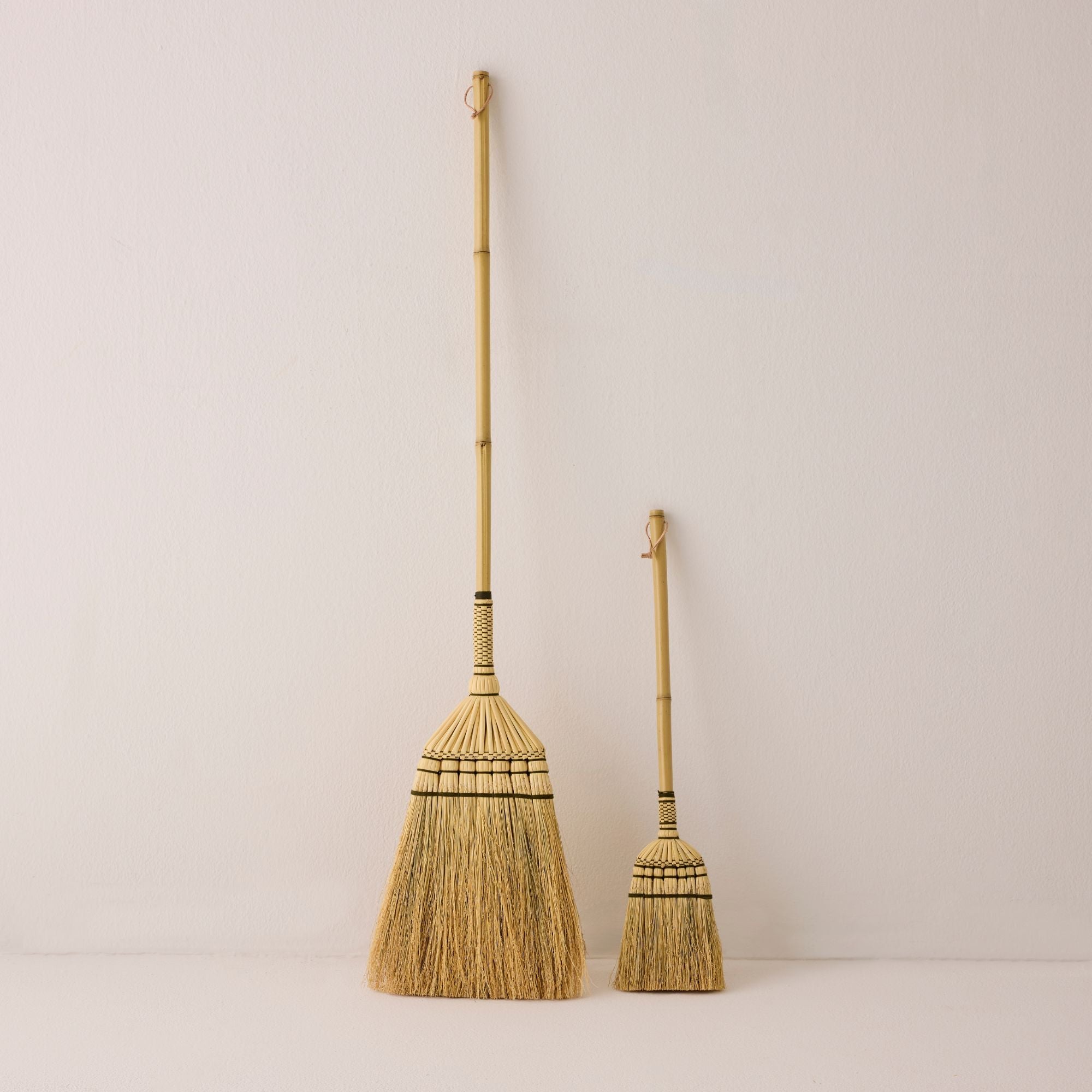 Bamboo Handle Kids Broom - Natural & Olive