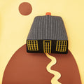 Black Cottage Knitted Cushion