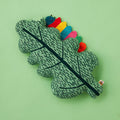Green Leaf Knitted Cushion