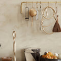 Brass Kitchen Rod with Hooks