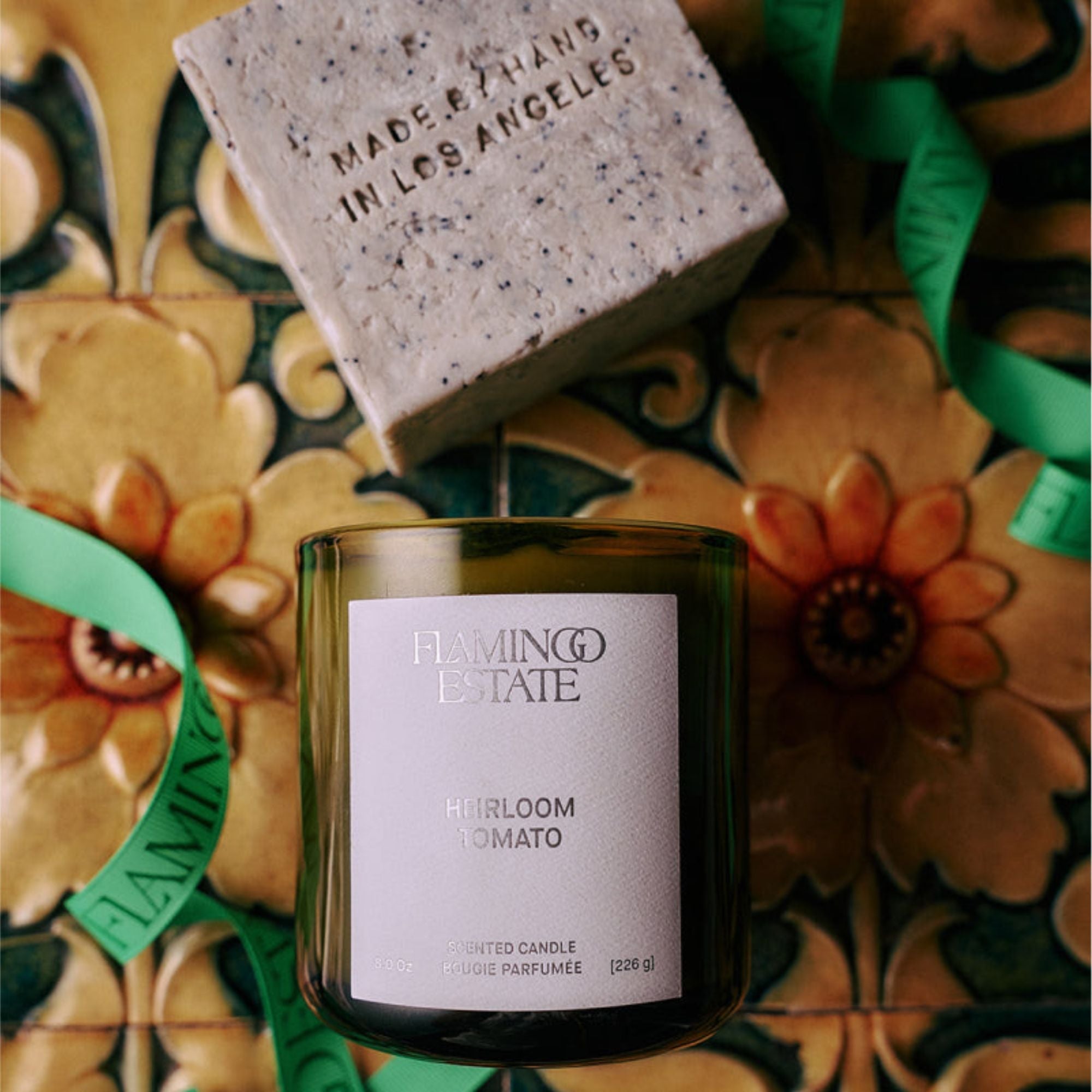 Bestsellers Set - Heirloom Tomato Candle & Exfoliating Peppermint Soap Brick