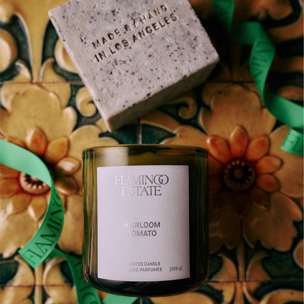 Bestsellers Set - Heirloom Tomato Candle & Exfoliating Peppermint Soap Brick