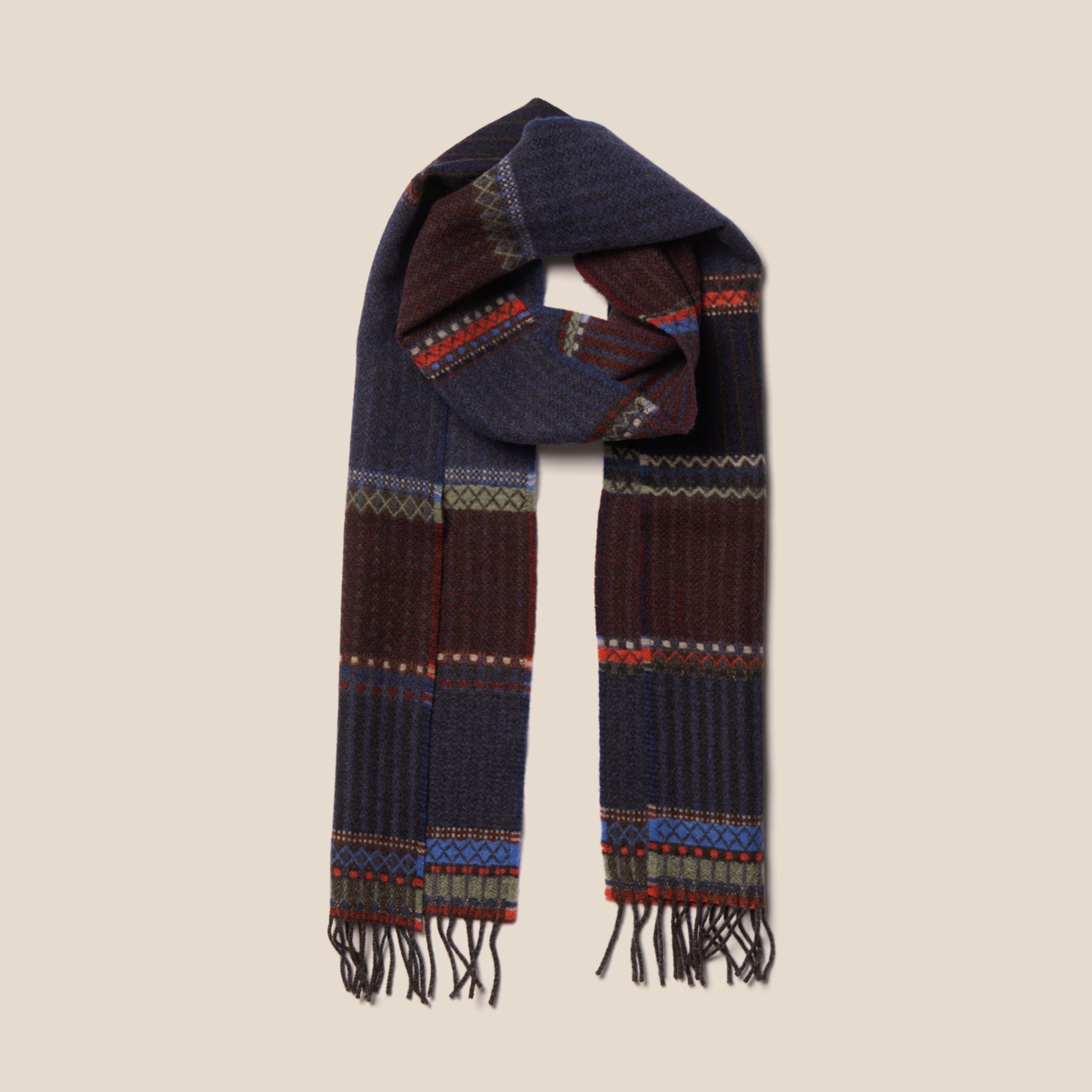 Merino Lambswool Cassia Scarf - Ink