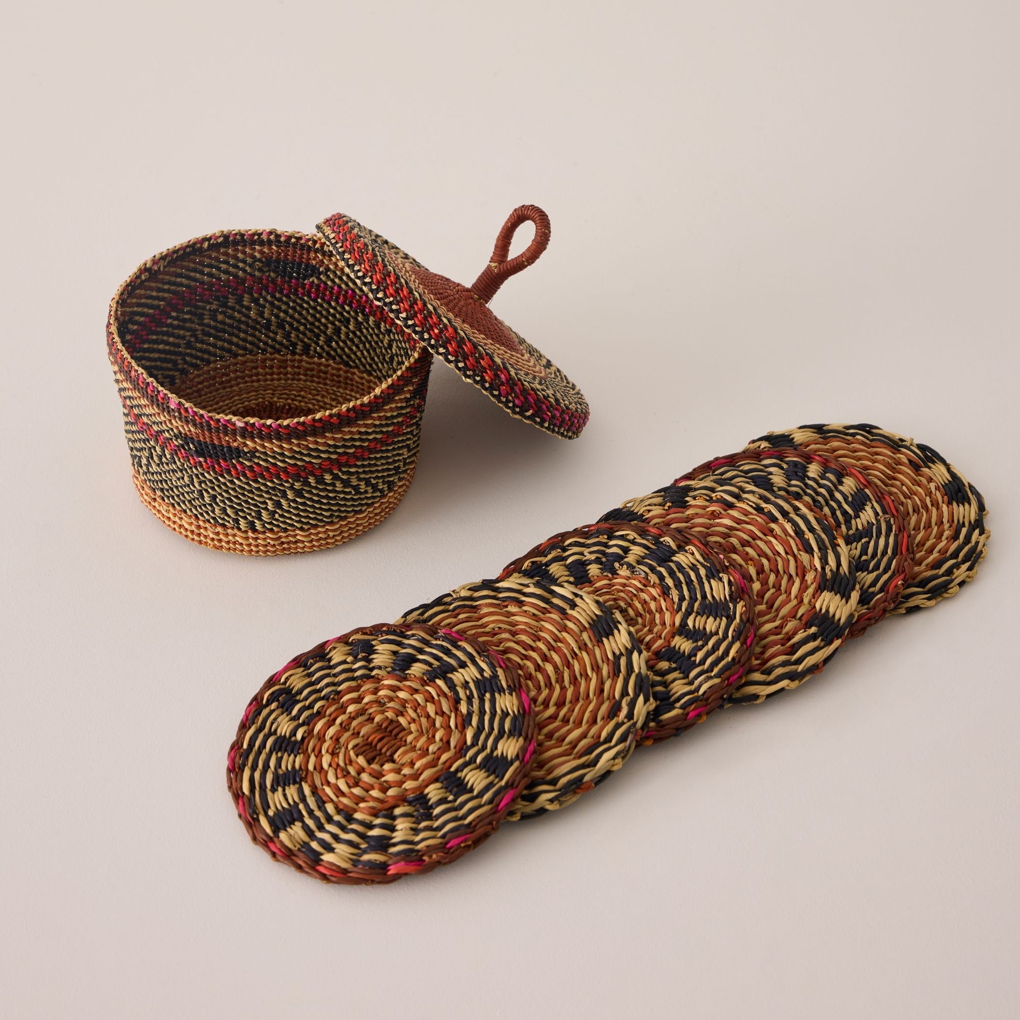 Coasters & Holder - Set of 6 - Exclusive
