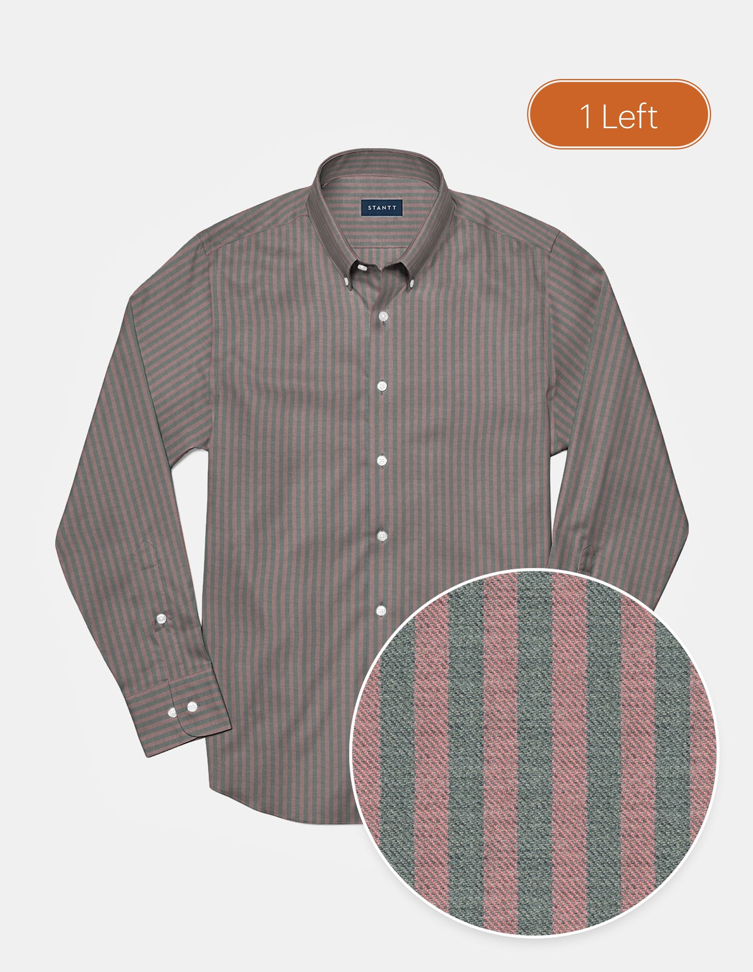 Brushed Pink and Charcoal Stripe Twill