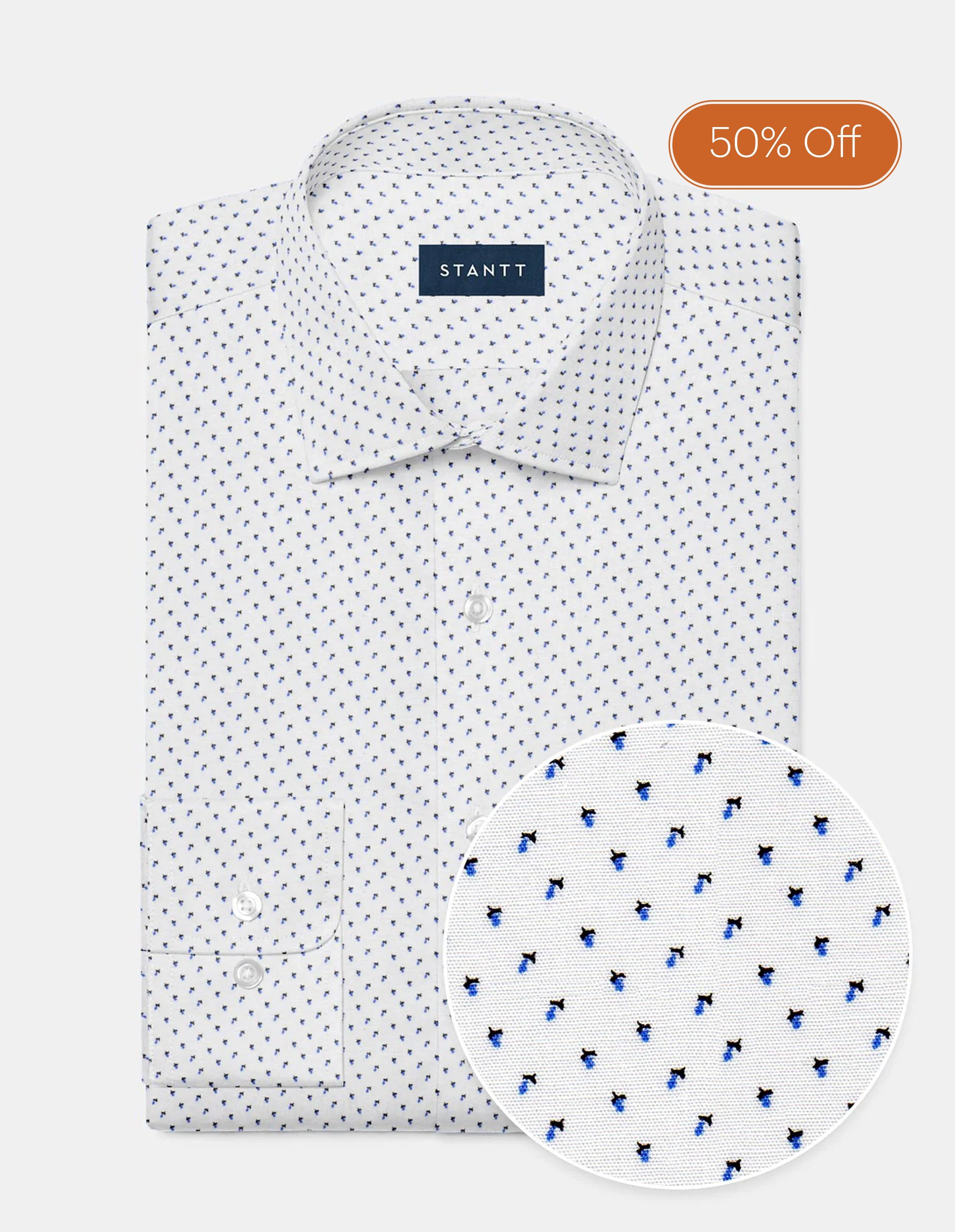 Carolina Blue and Navy Floral Print