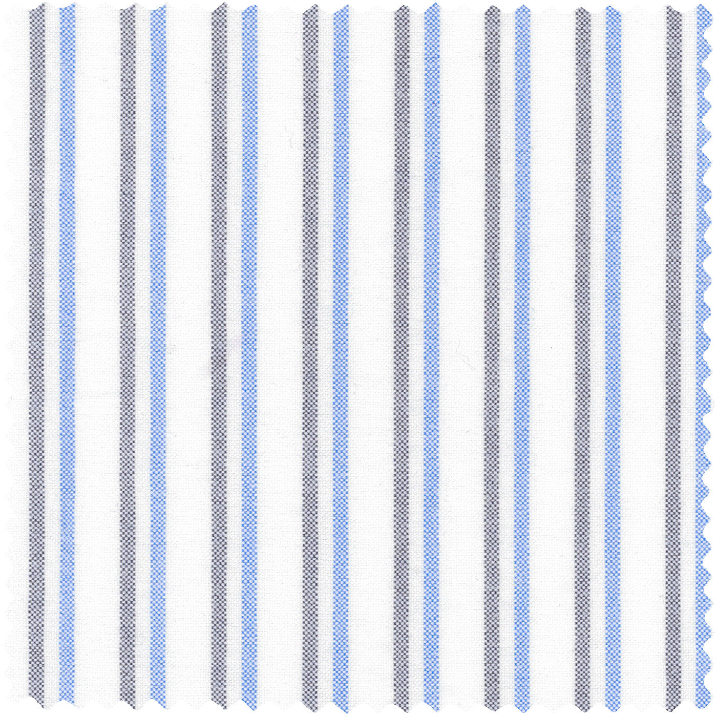 Blue Brushed Split Stripe Oxford
