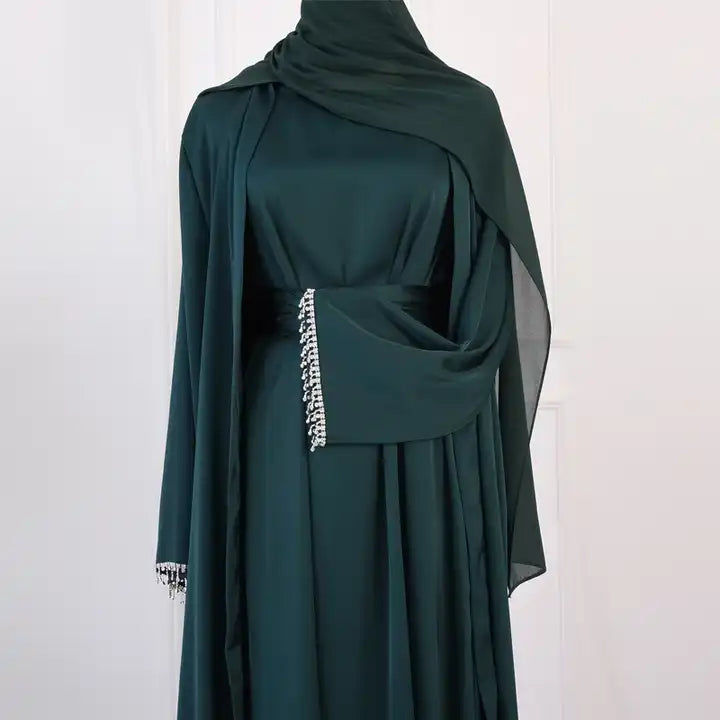 Danya Diamond Dazzle Open Abaya Set (2-Piece Set)