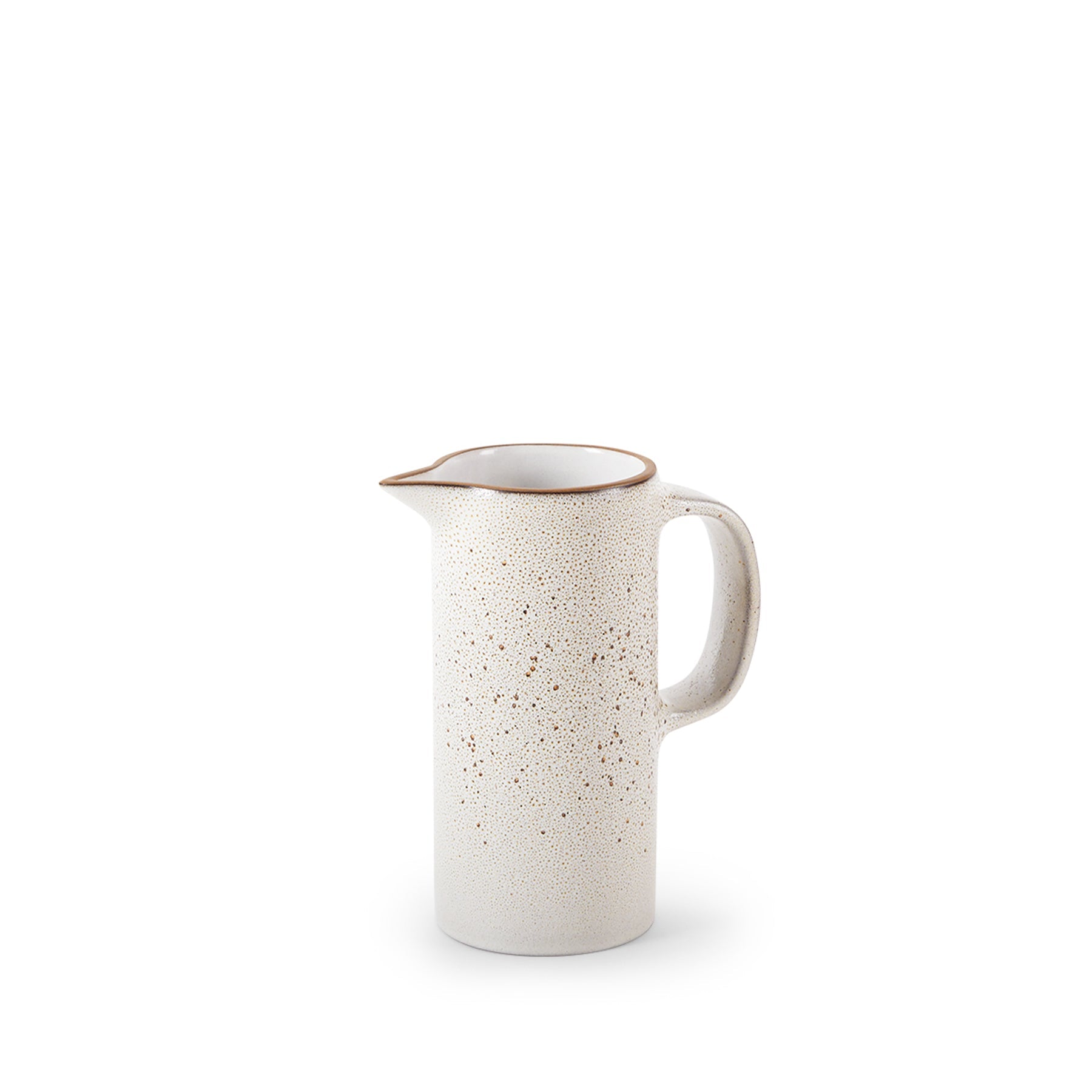 Small Pitcher in Opaque White and Matte Brown