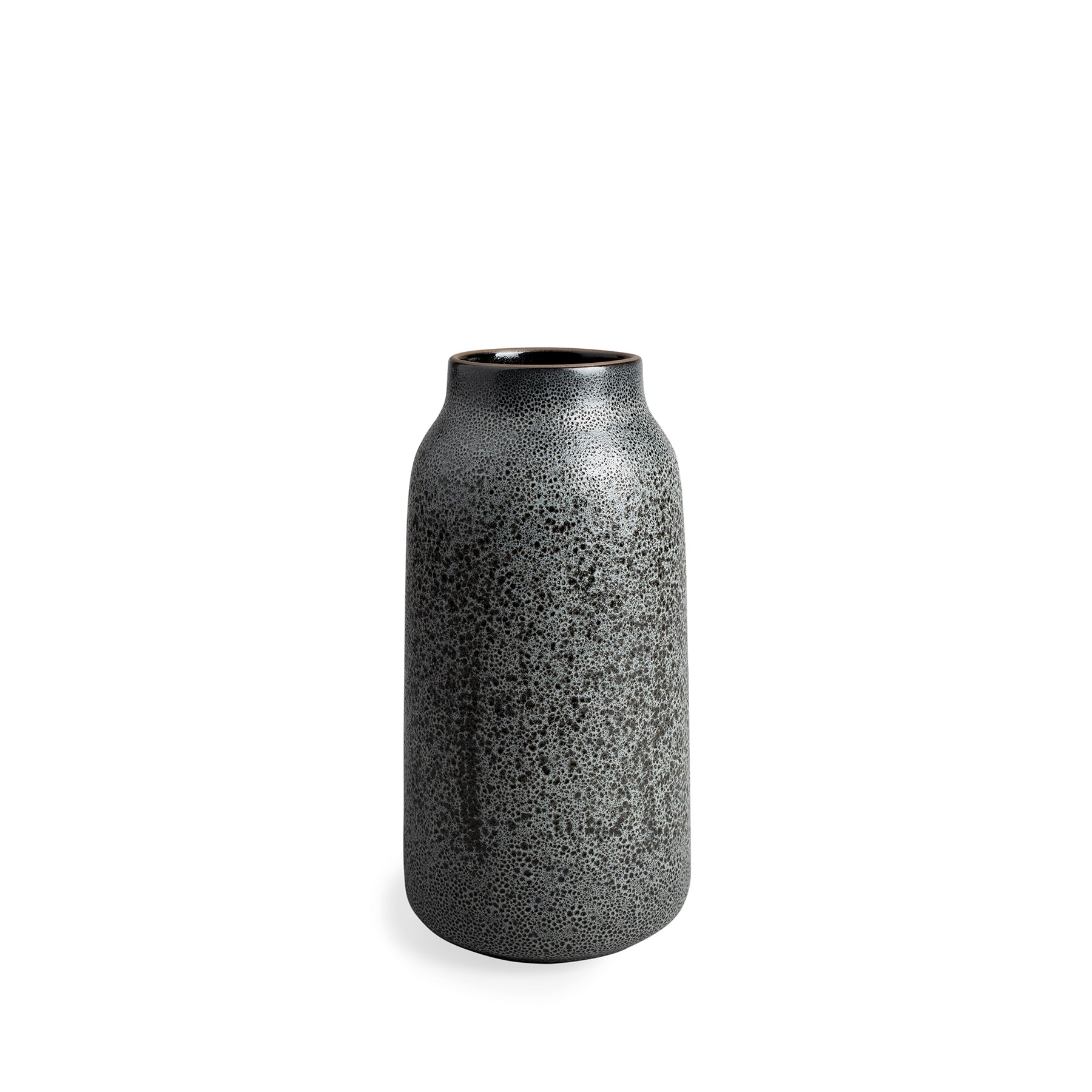 Tall Vase in Fog and Gloss Black