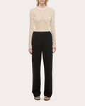 Ponte Knit Straight-Leg Car Trousers