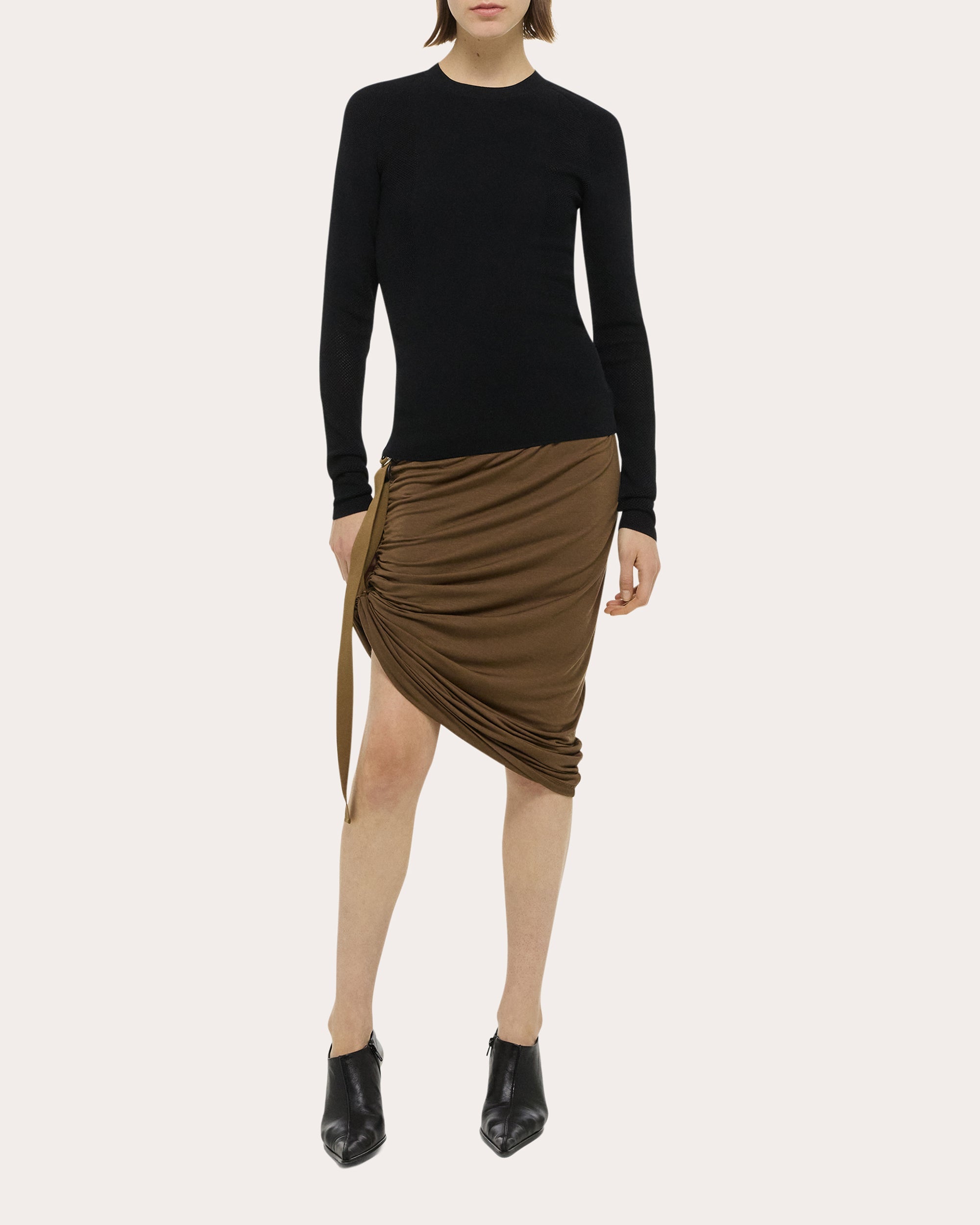 Mesh-Paneled Knit Top