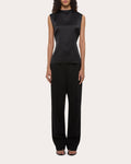 Silk Satin Reversible Scarf Drape Top