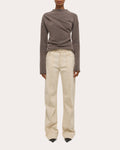 Curved Seam Straight-Leg Ski Jeans