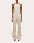 Ribbed Cotton Strappy Racerback Tank Top