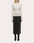 Ribbed Knit Cotton Shrug Turtleneck