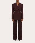 Wool Belted Double-Breasted Blazer