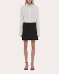 Wool Gabardine Wardrobe Pleated Mini Skirt