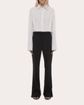 Cotton Poplin Cropped Blouson Button-Up
