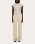 Crushed Metallic Twill Bootcut Jeans