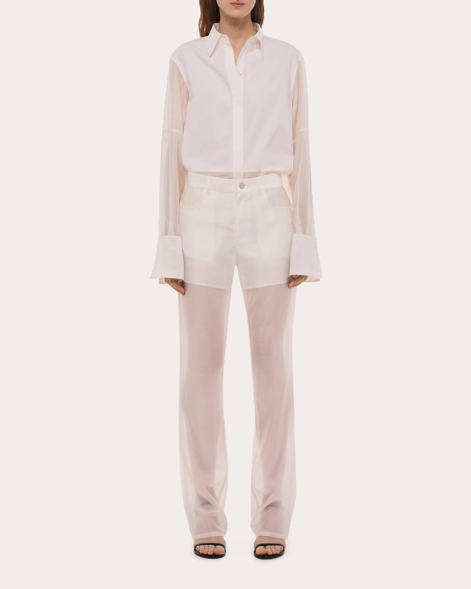 Sheer Voile Bootcut Trousers