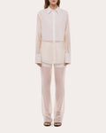 Cotton Poplin Voile Combo Button-Up