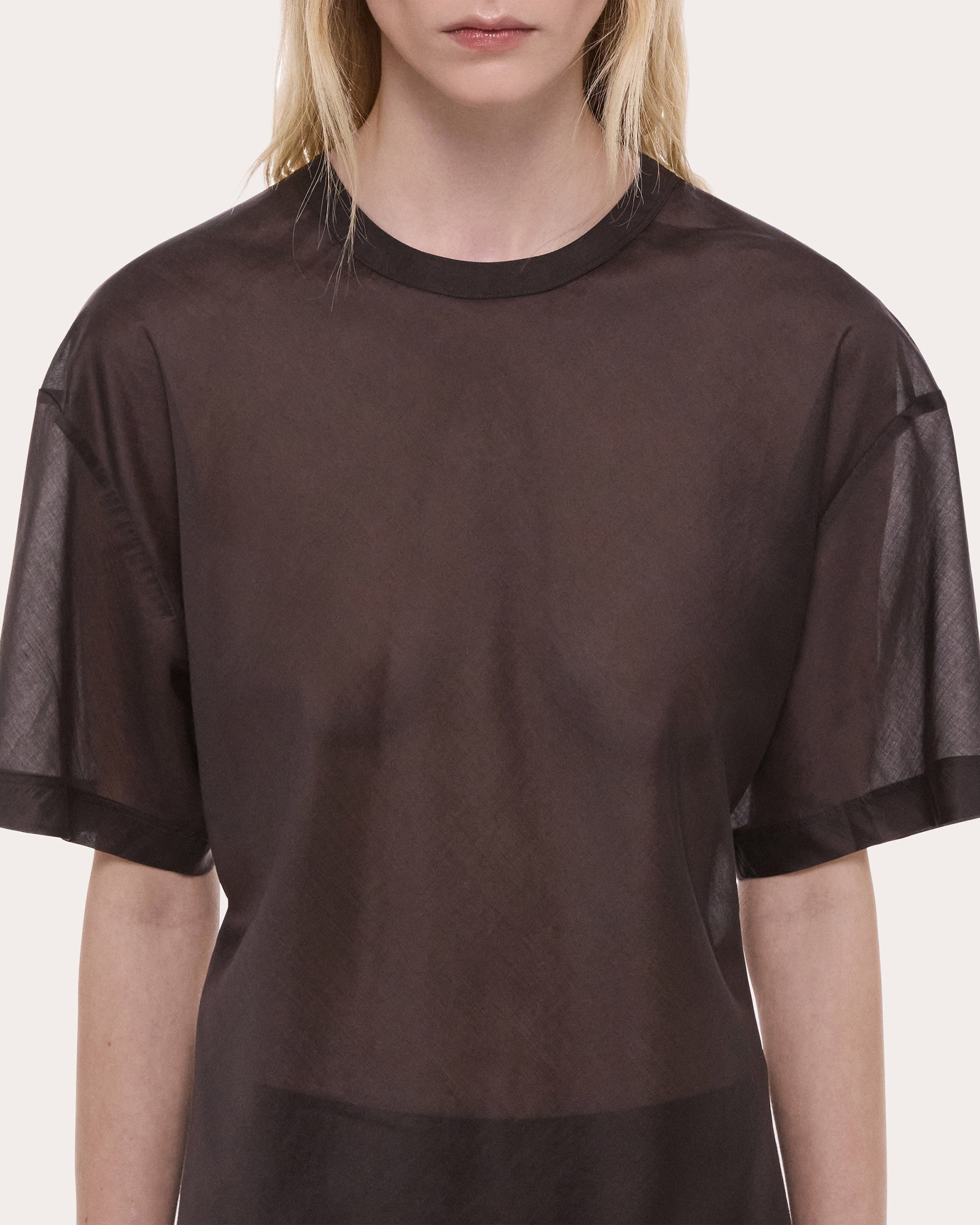 Sheer Airy Voile Relaxed Tee