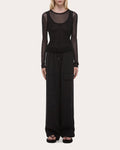 Sheer Mesh Layered Long-Sleeve Tee