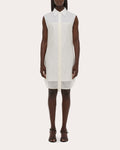 Cotton Poplin Voile Combo Shirt Dress