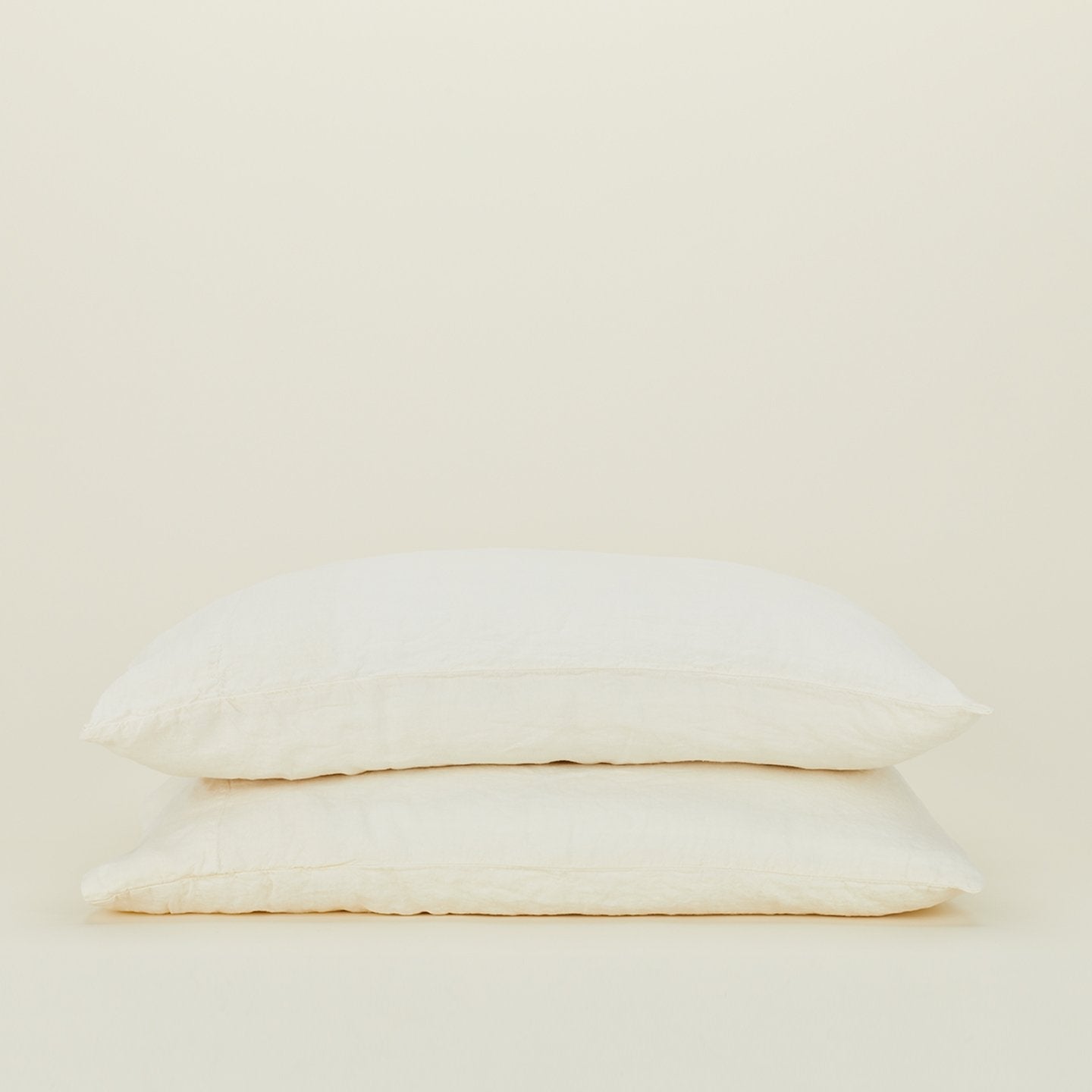 Simple Linen Pillowcases, Set of 2 - Ivory