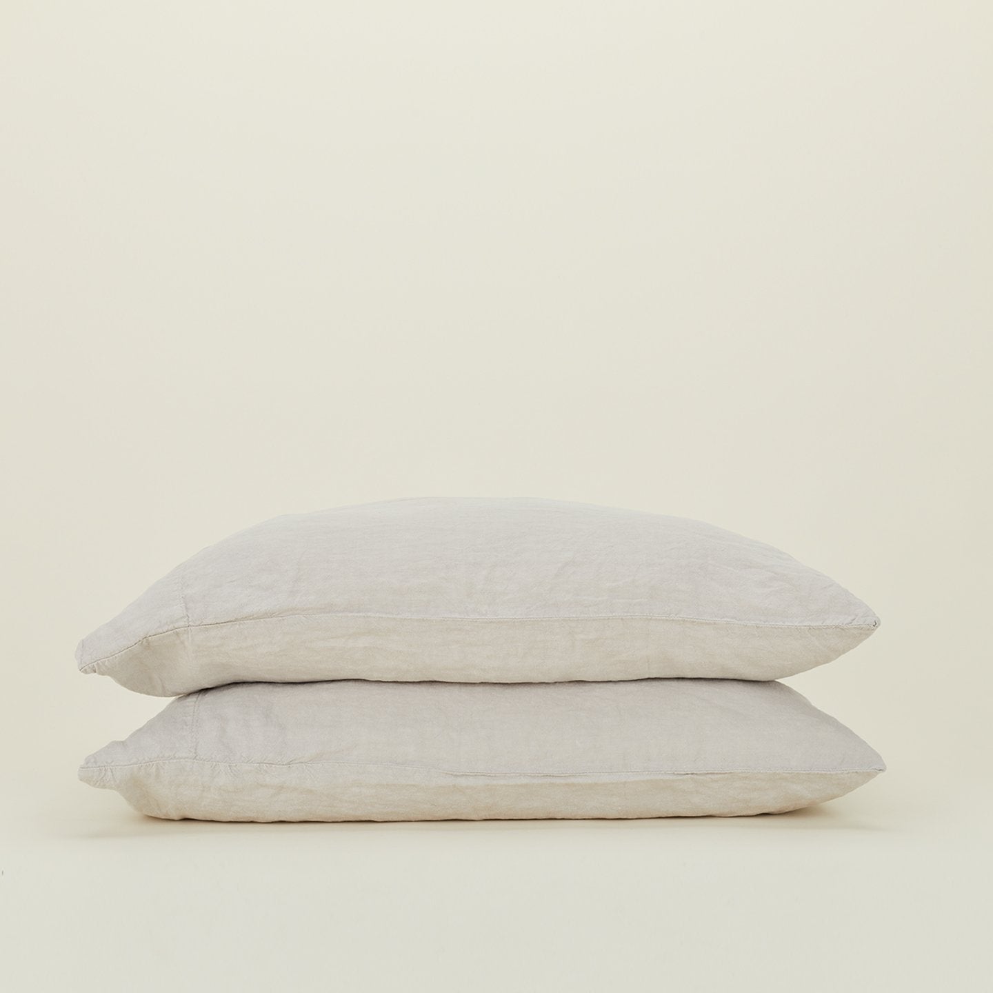 Simple Linen Pillowcases, Set of 2 - Light Grey