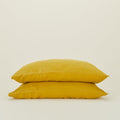 Simple Linen Pillowcases, Set of 2 - Mustard