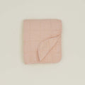 Simple Linen Quilted Throw - Blush
