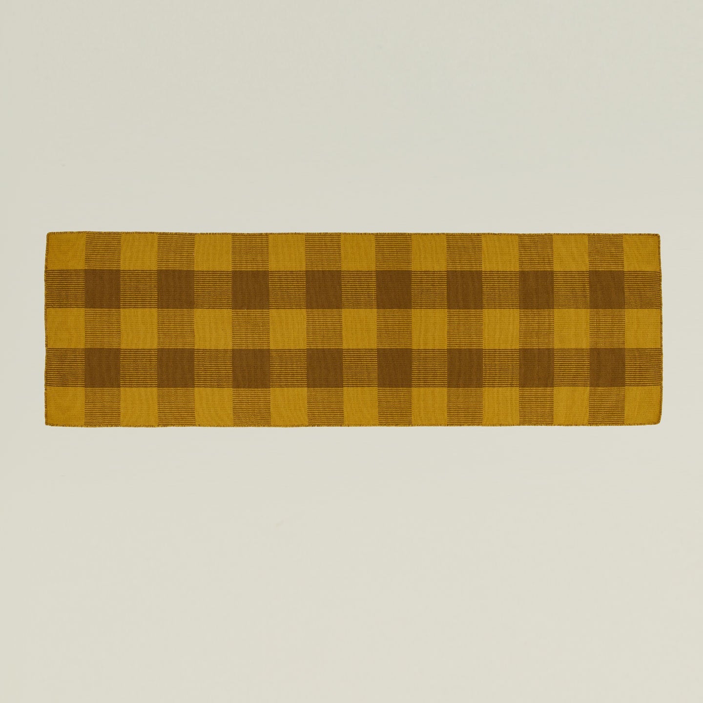 Simple Plaid Runner - Mustard/Bronze