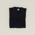 Simple Waffle Bathrobe - Black