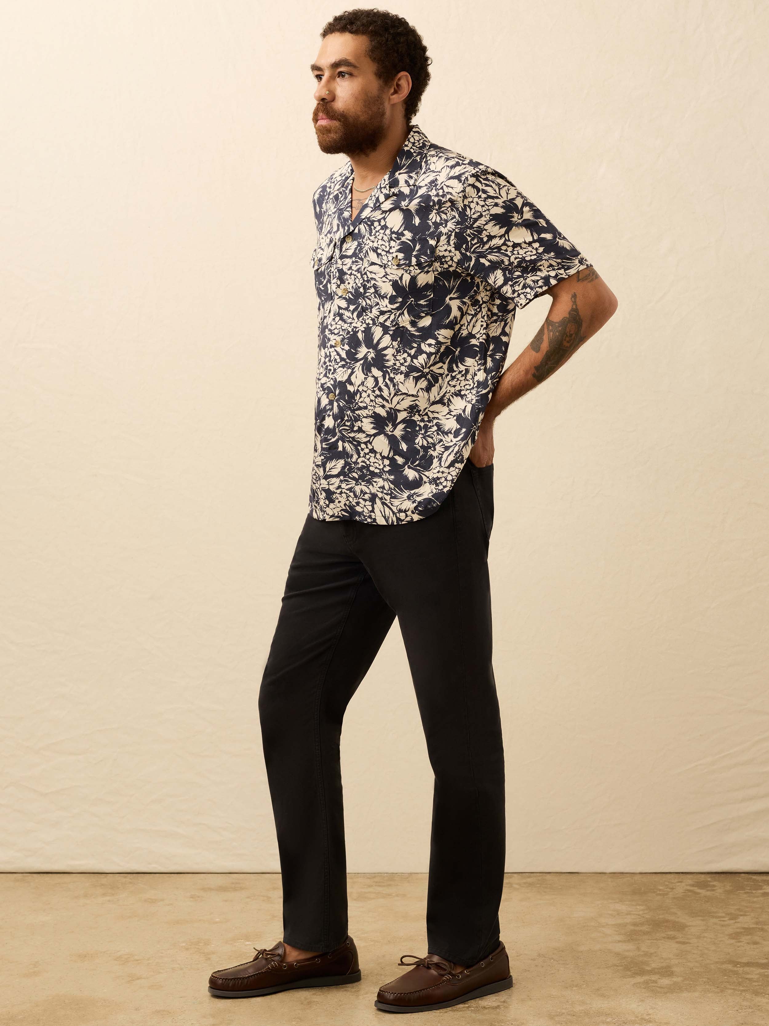 Short-Sleeve Bali Camp Shirt - Fjord Bloom