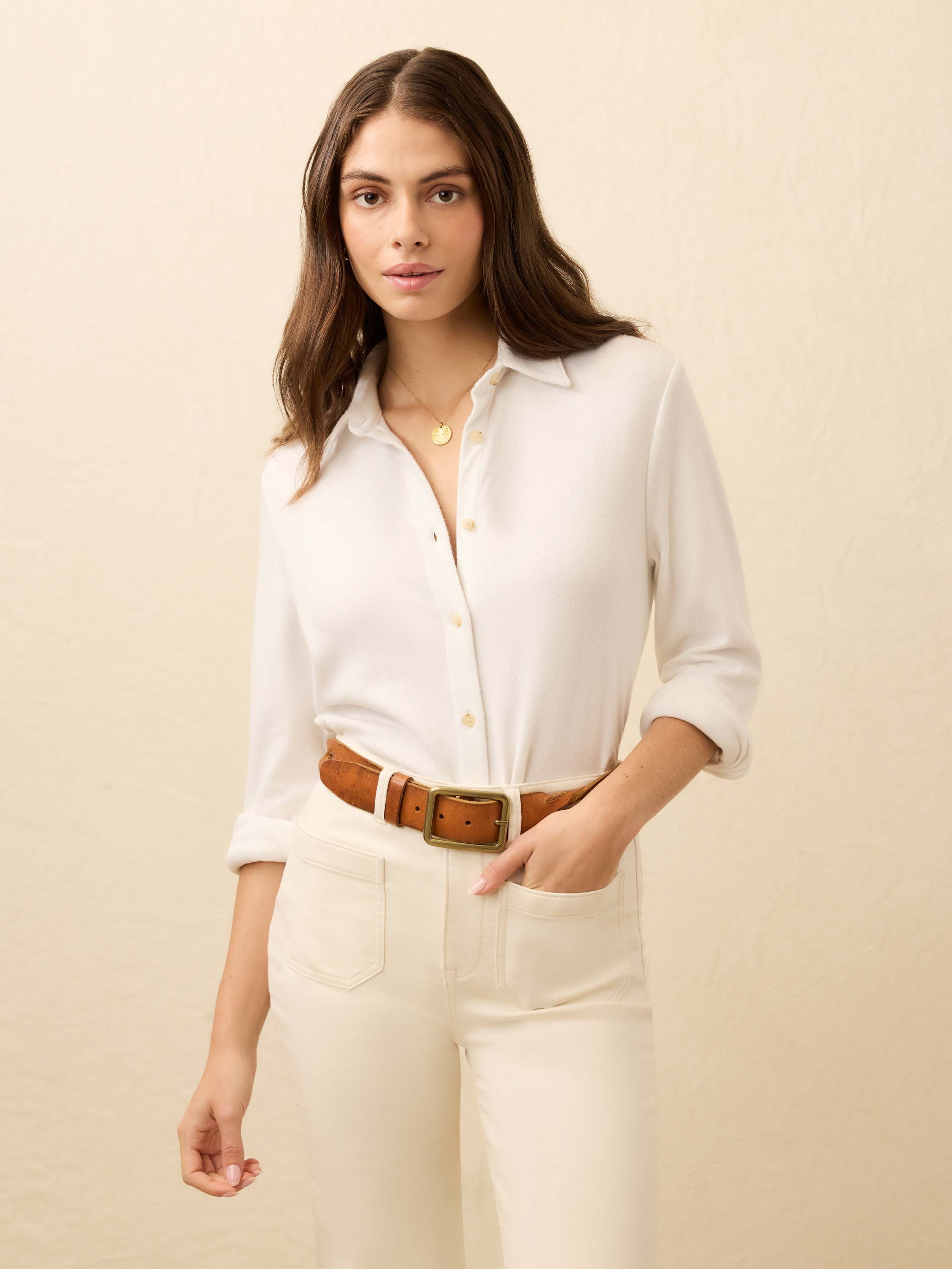 Legend™ Classic Sweater Shirt - Pure White Twill