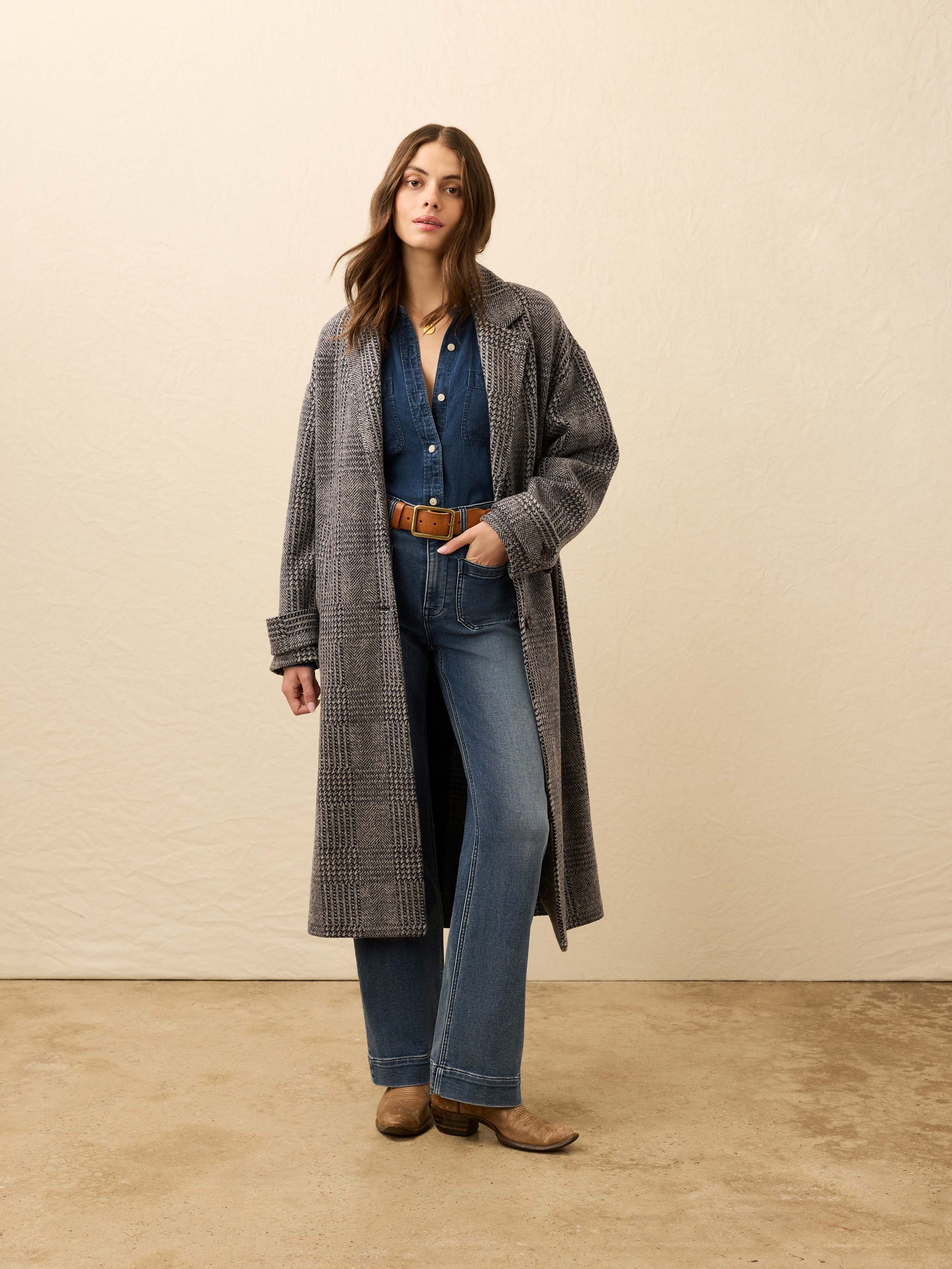 Atlantic Knit Coat - Moontide Glen Plaid