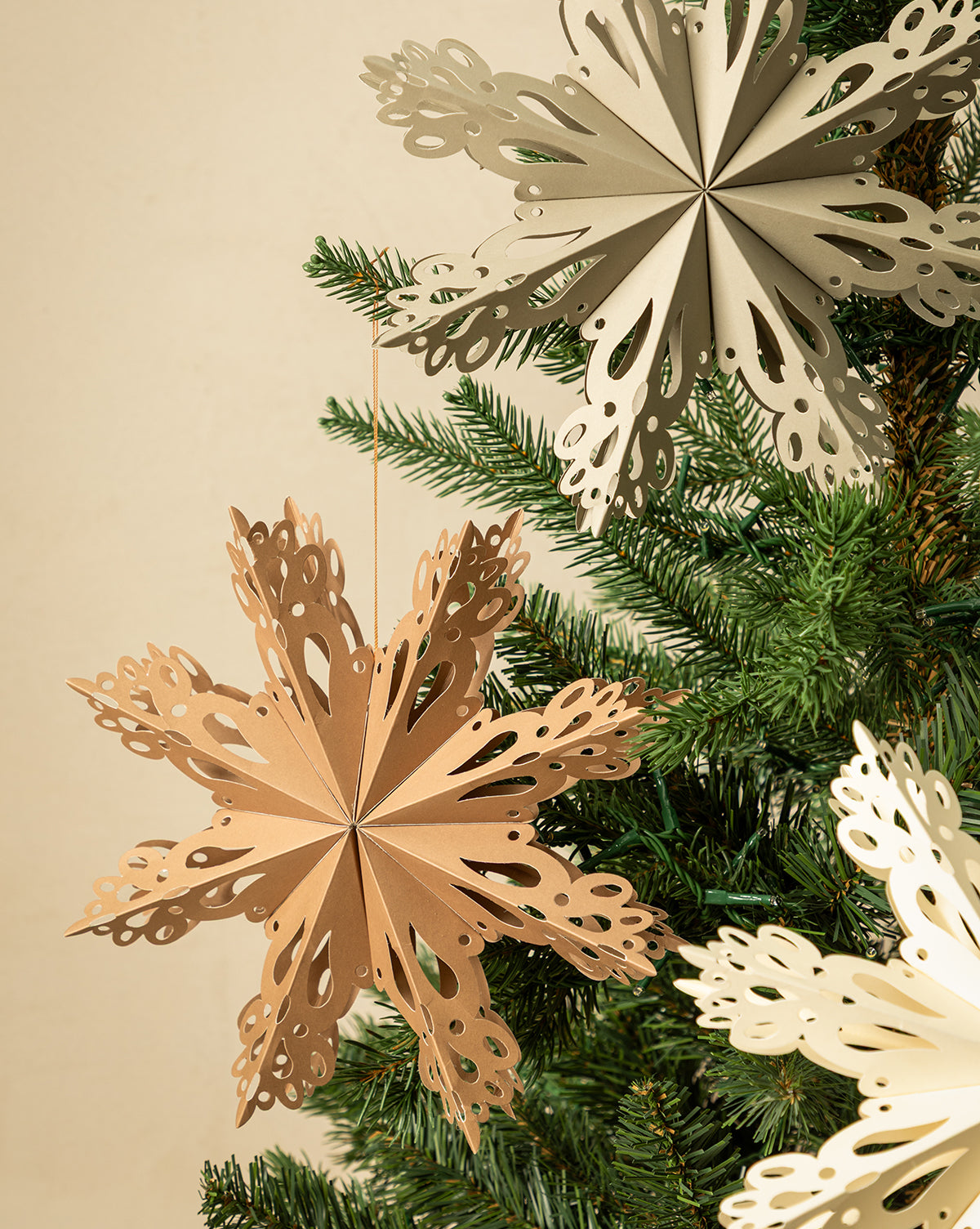 Handmade Assorted Recycled Paper Snowflakes (Set of 3)
